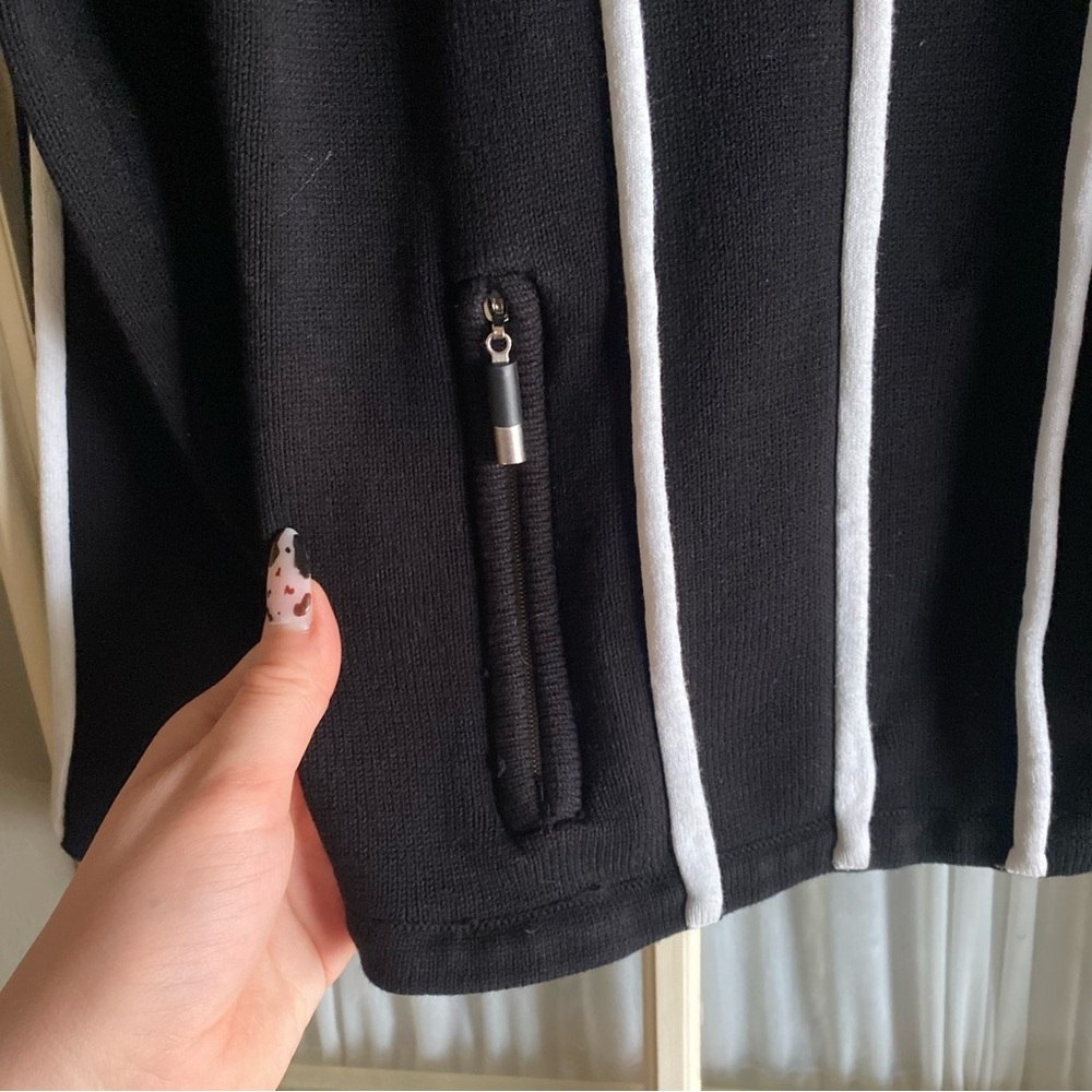 Vintage Jamie Sadock Black and White Sweater Jacket - Picture 7 of 7